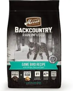 Merrick Backcountry Raw Infused Game Bird Recipe with Chicken, Duck & Quail Grain-Free Dry Cat Food