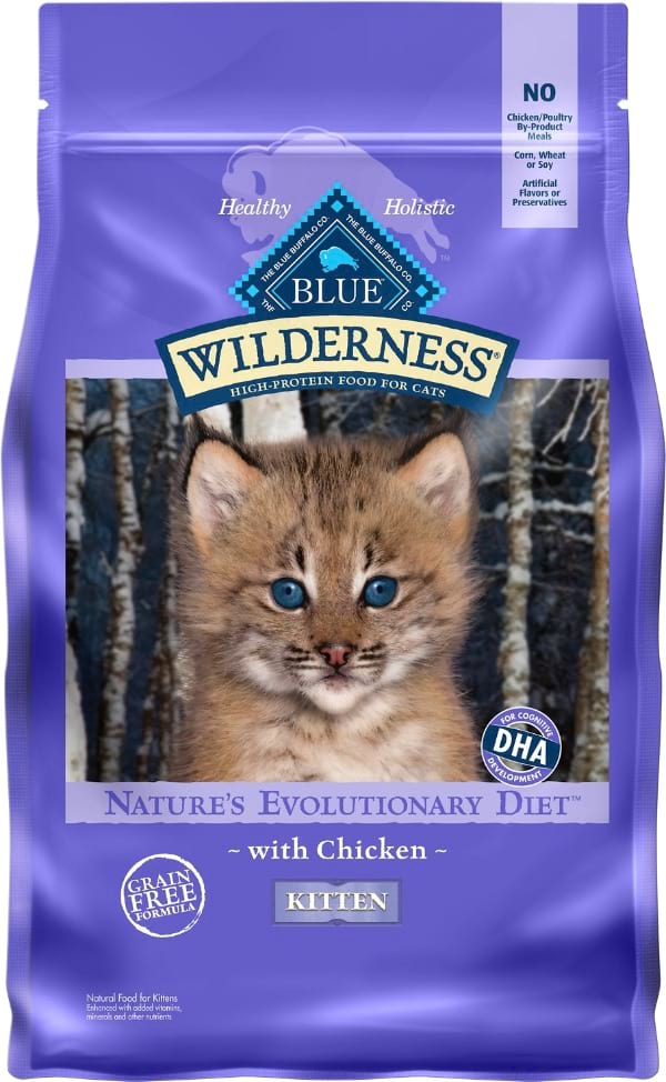 Blue Buffalo Wilderness Kitten Chicken Recipe Grain-Free Dry Cat Food