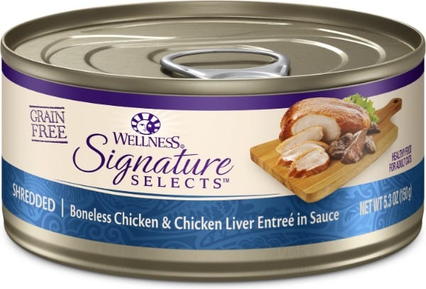 Wellness CORE Signature Selects Shredded Boneless Chicken & Chicken Liver Entree in Sauce Grain-Free Canned Cat Food